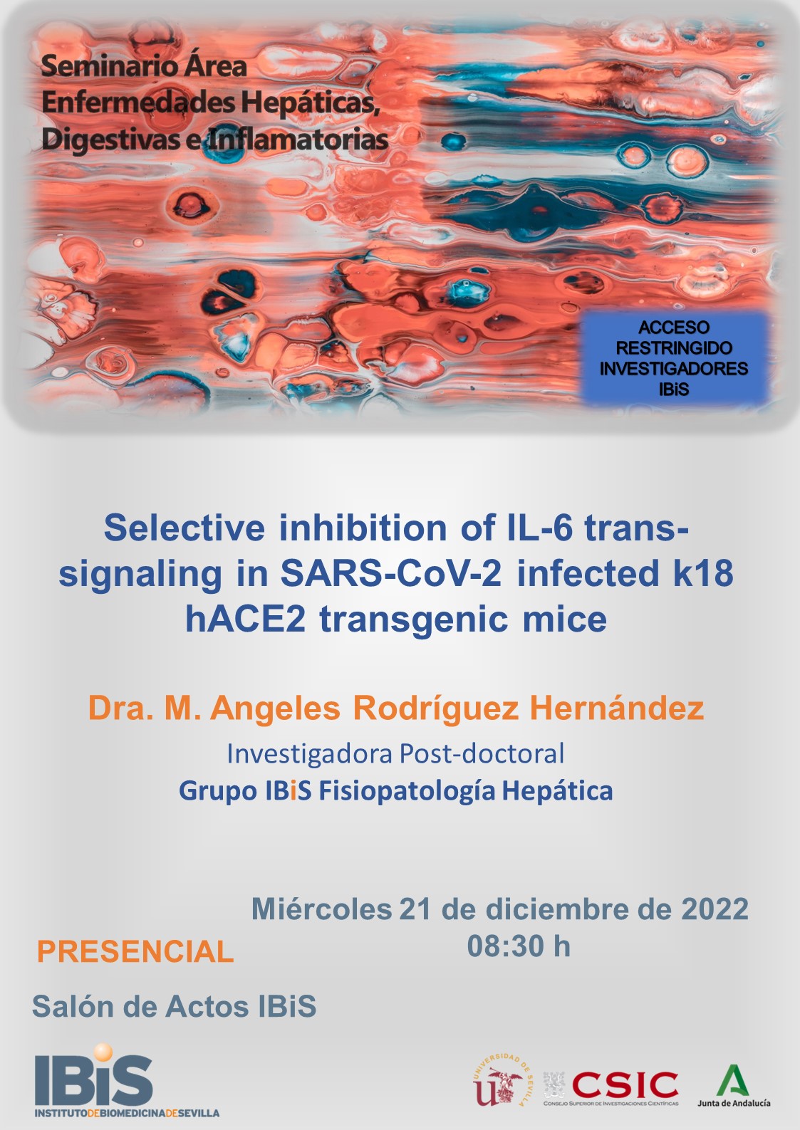 Poster: Selective inhibition of IL 6 trans signaling in SARS CoV 2 infected k18 hACE2 transgenic mice