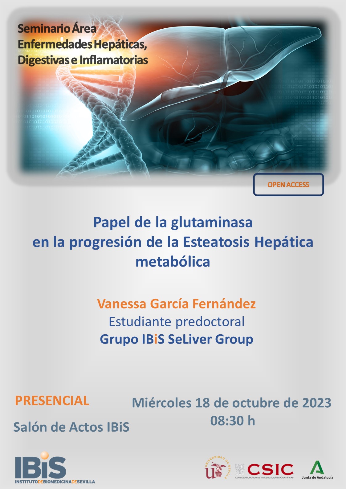 Poster: Papel de la glutaminasa en la progresión de la Esteatosis Hepática metabólica