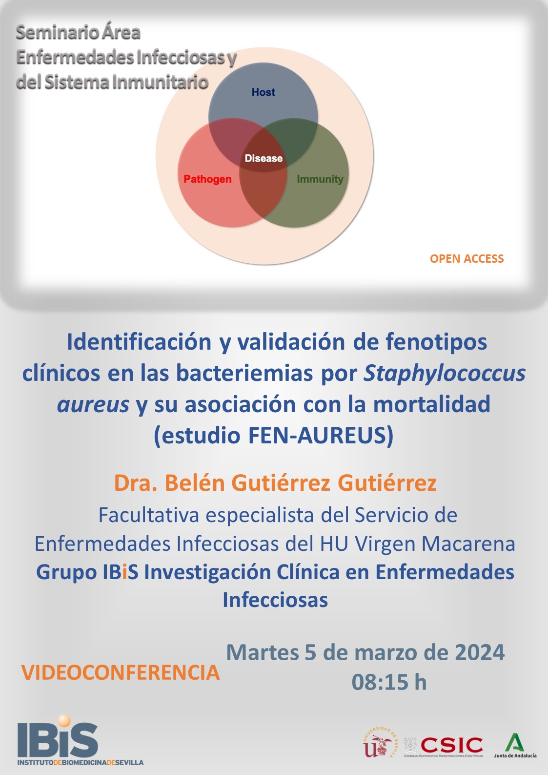 Poster: Identificación y validación de fenotipos clínicos en las bacteriemias por *Staphylococcus aureus* y su asociación con la mortalidad (estudio FEN-AUREUS)