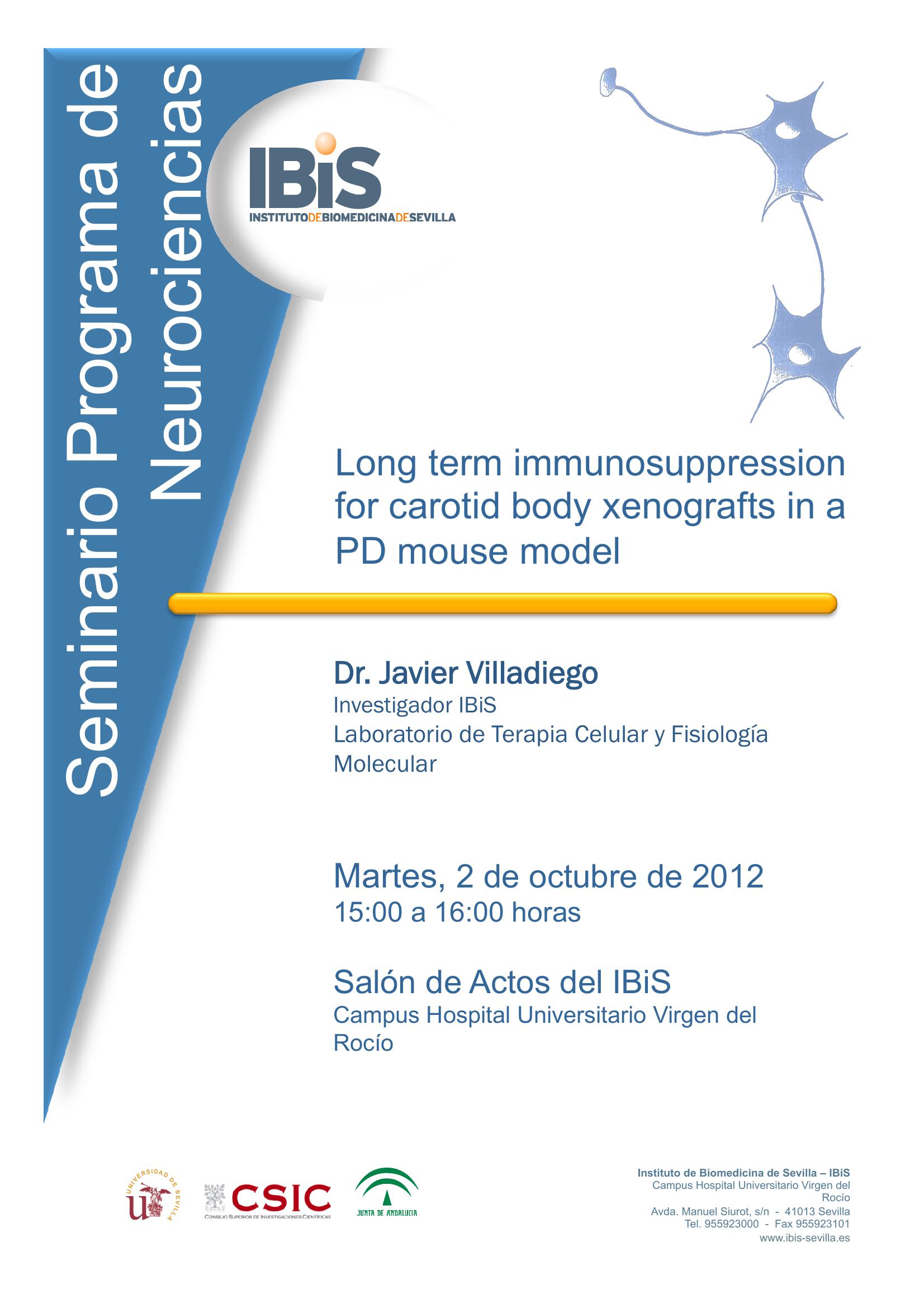Poster: Long term immunosuppression for carotid body xenografts in a PD mouse model.