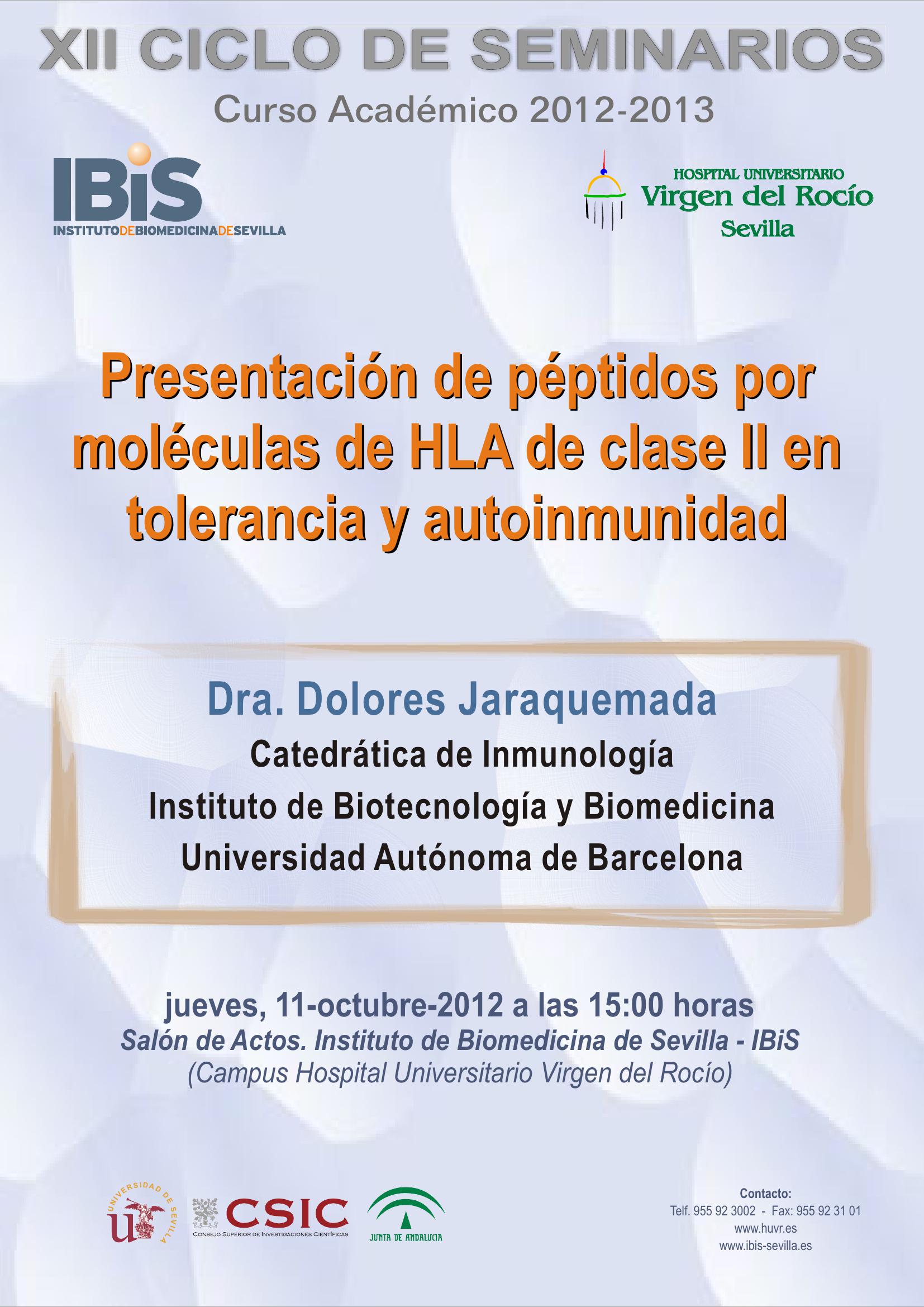 Poster: Presentación de péptidos por moléculas de HLA de clase II en tolerancia y autoimunidad.