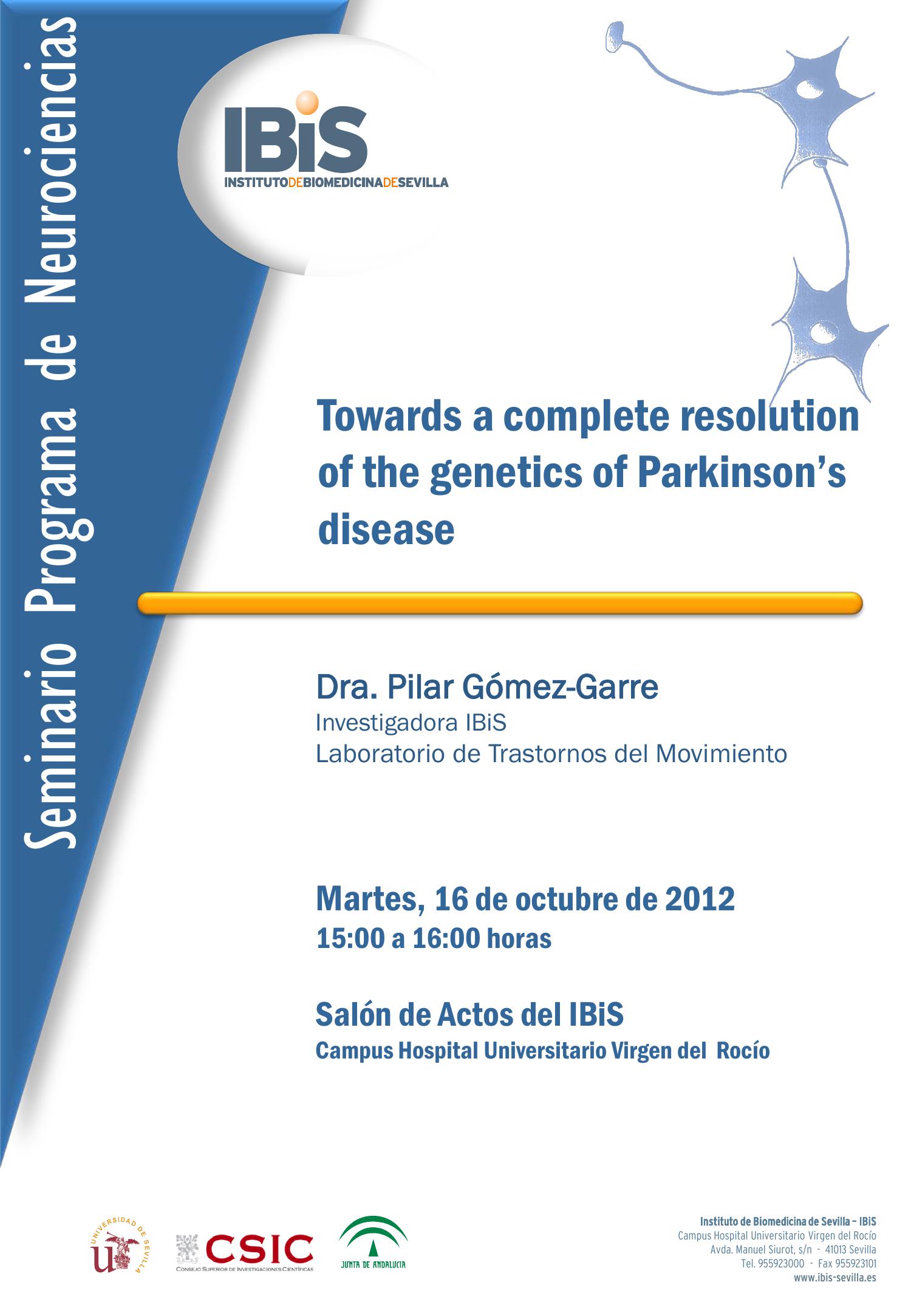 Poster: Towards a complete resolution of the genetics of Parkinson’s disease.