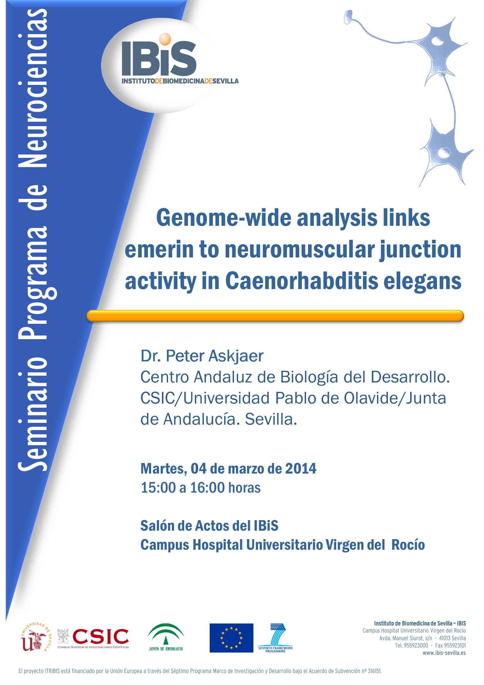 Poster: Genome-wide analysis links emerin to neuromuscular junction activity in Caenorhabditis elegans