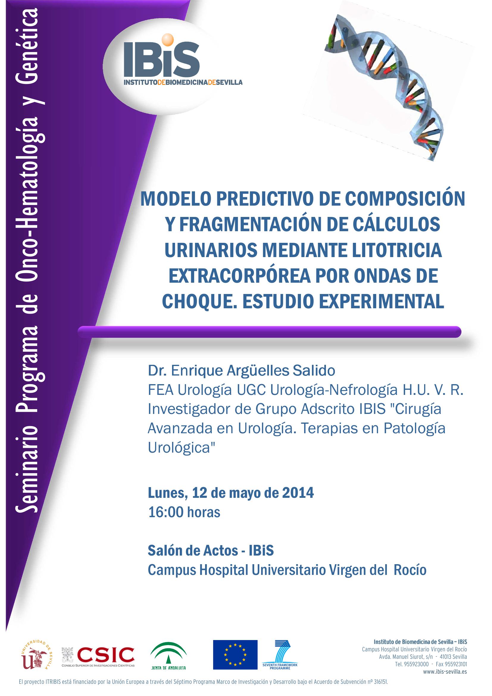 Poster: MODELO PREDICTIVO DE COMPOSICIÓN Y FRAGMENTACIÓN DE CÁLCULOS URINARIOS MEDIANTE LITOTRICIA ENDOSCÓPICA POR ONDAS DE CHOQUE. ESTUDIO EXPERIMENTAL