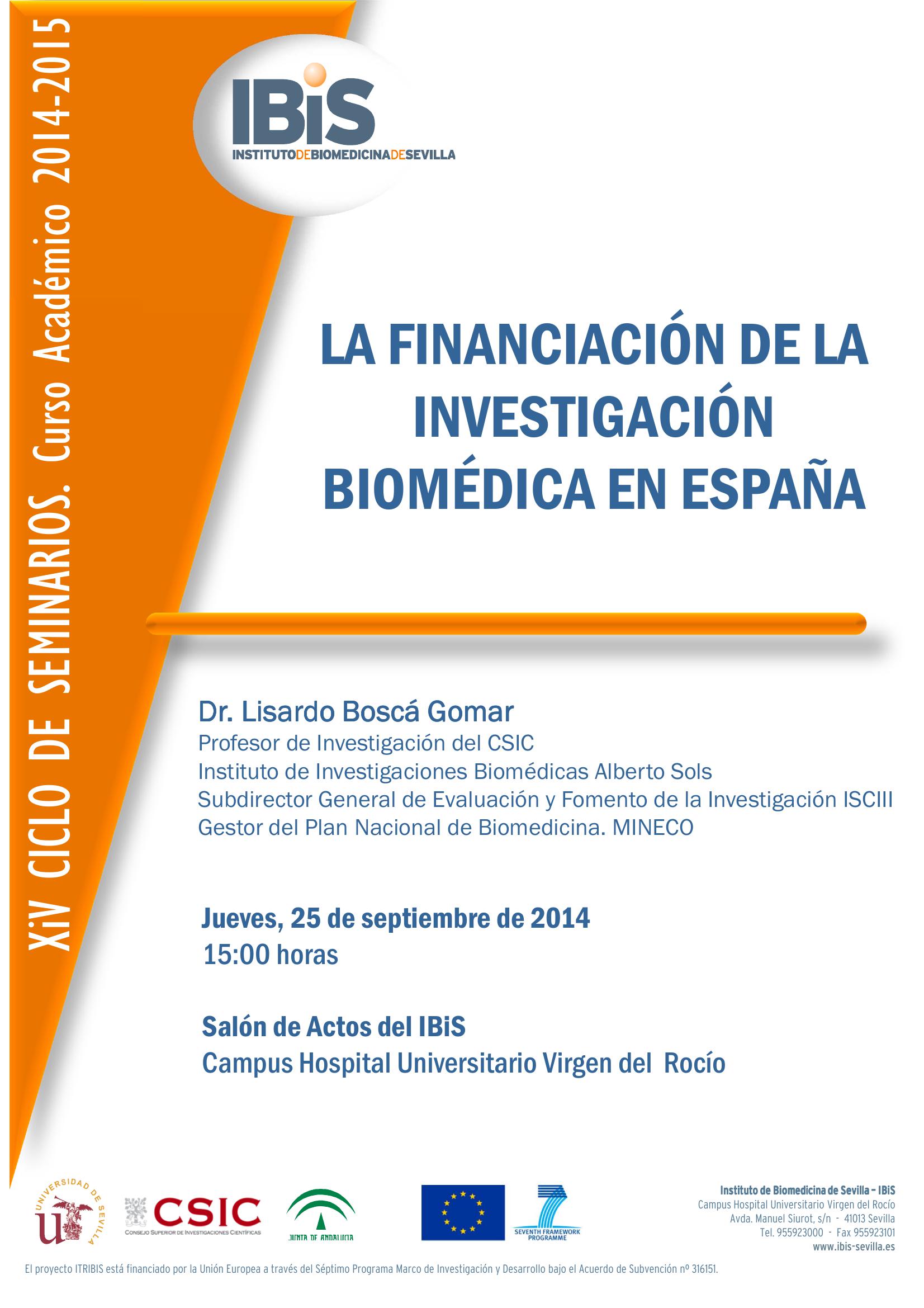 Poster: LA FINANCIACIÓN DE LA INVESTIGACIÓN BIOMÉDICA EN ESPAÑA