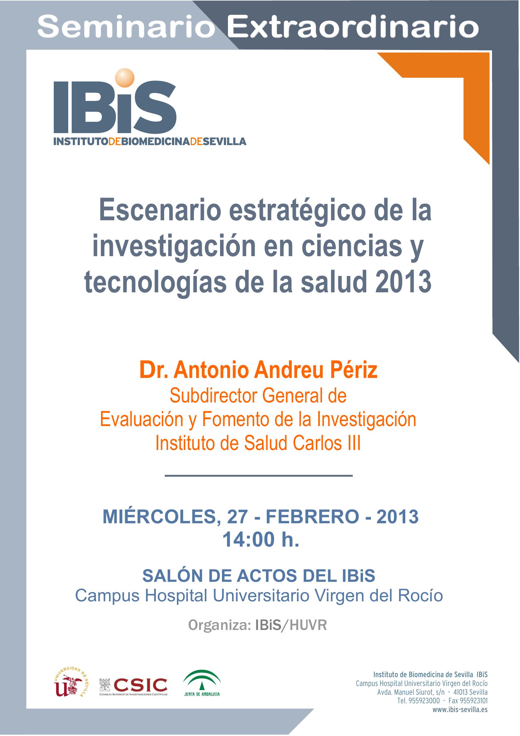 Poster: Escenario estratégico de la investigación en ciencias y tecnologías de la salud 2013.
