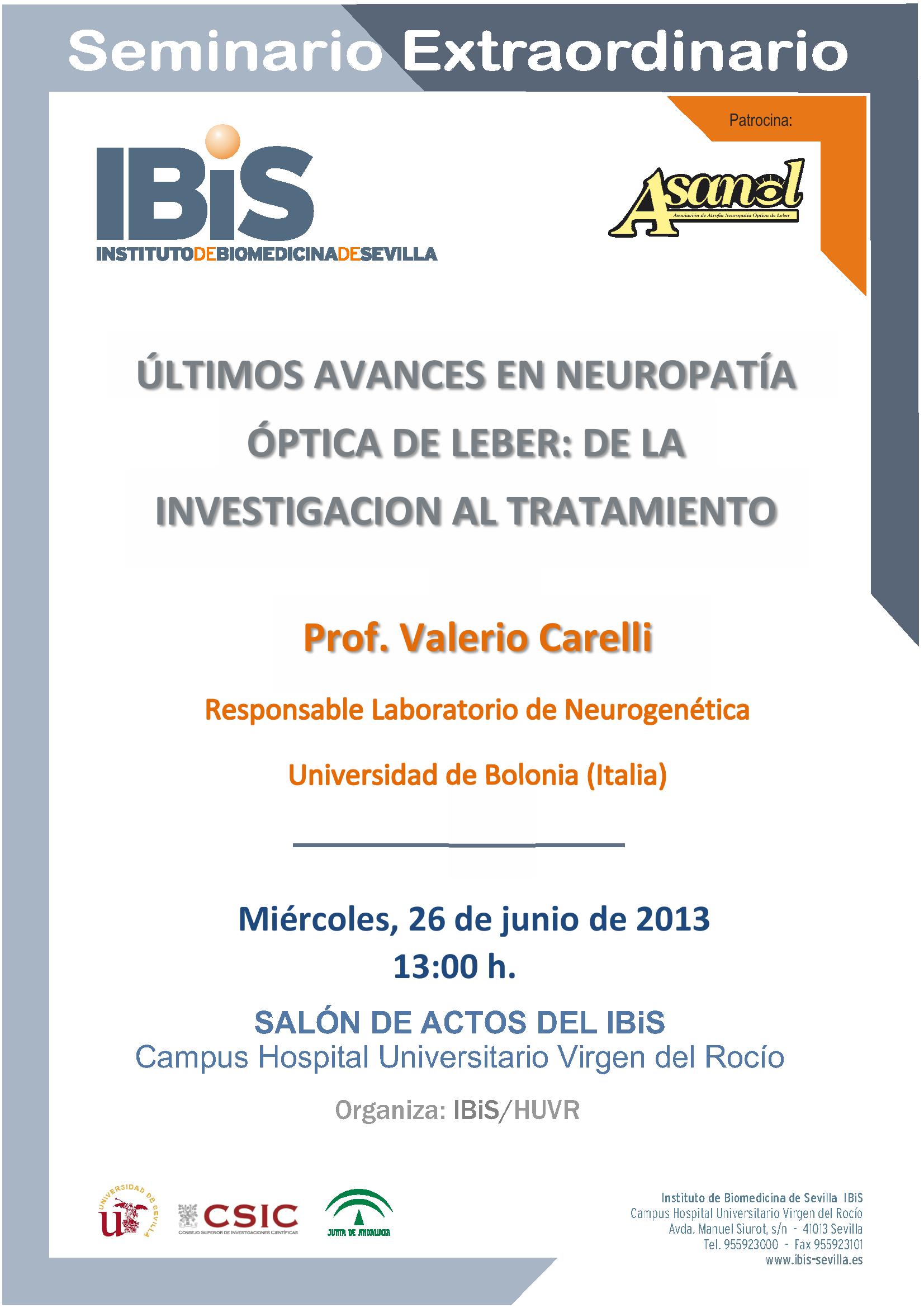 Poster: ÚLTIMOS AVANCES EN NEUROPATÍA ÓPTICA DE LEBER: DE LA INVESTIGACION AL TRATAMIENTO