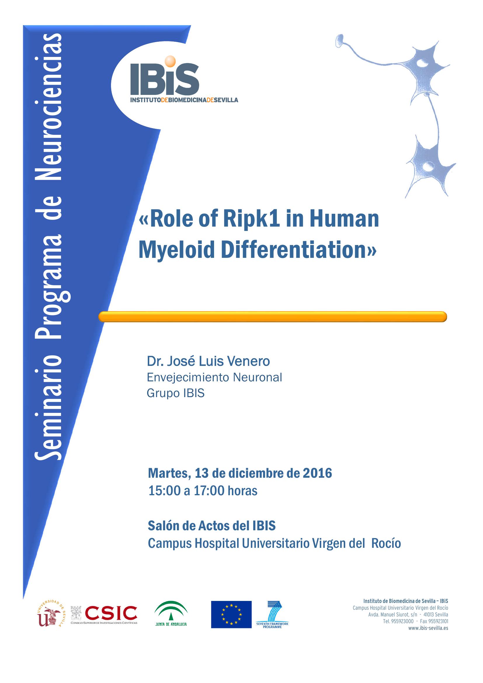 Poster: Role of Ripk1 in Human Myeloid Differentiation