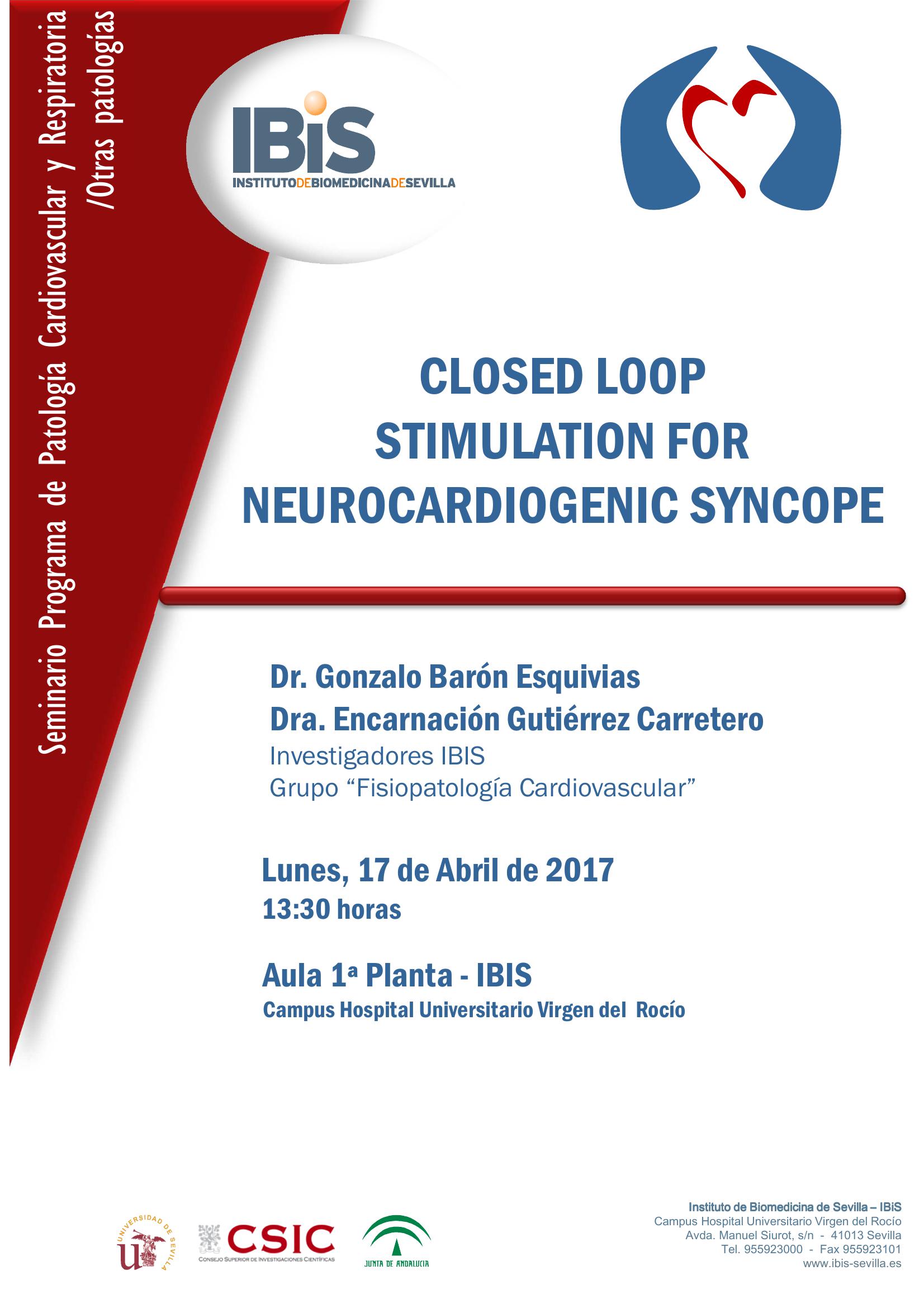 Poster: CLOSED LOOP STIMULATION FOR NEUROCARDIOGENIC SYNCOPE