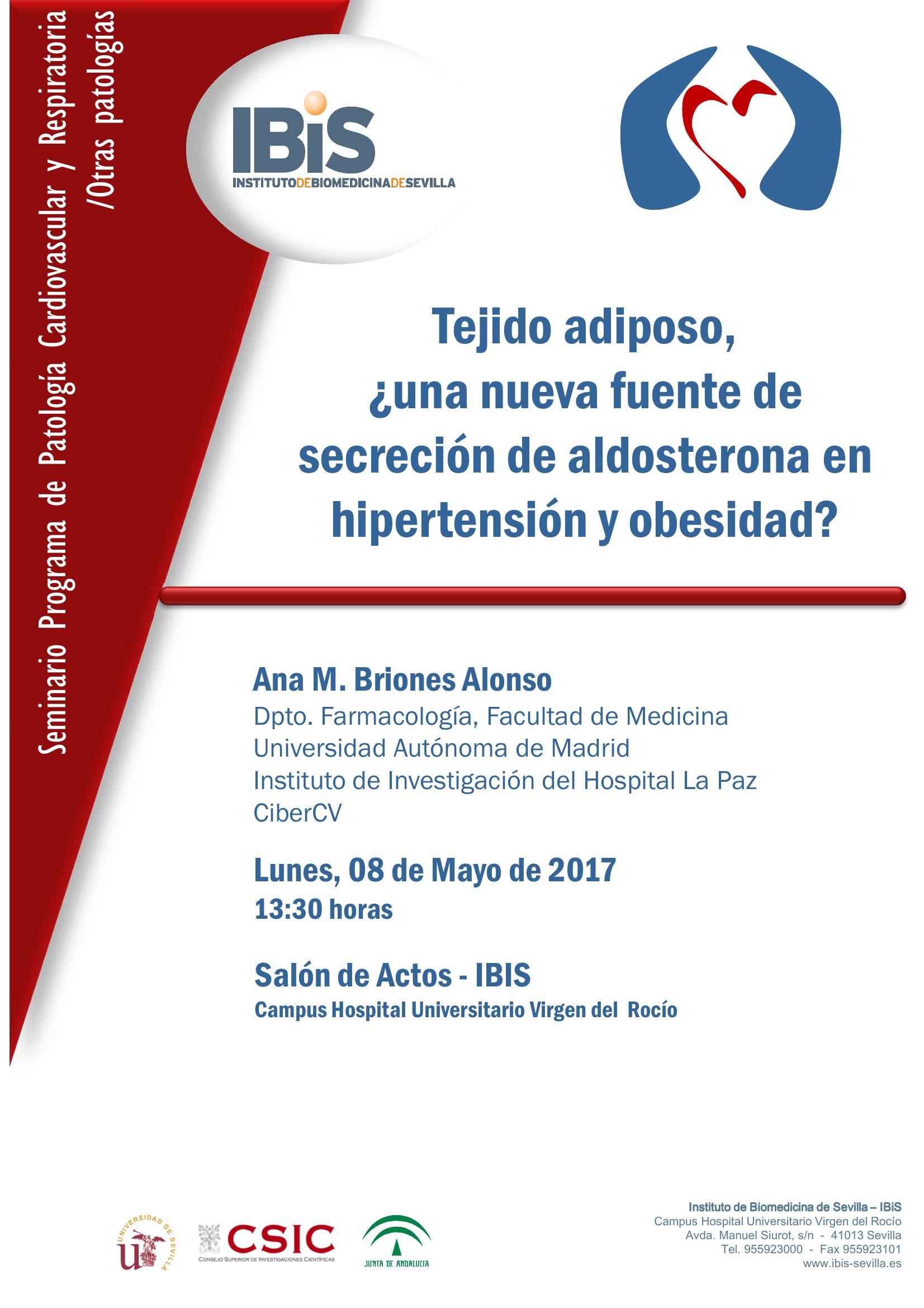Poster: Tejido adiposo,  ¿una nueva fuente de secreción de aldosterona en hipertensión y obesidad?