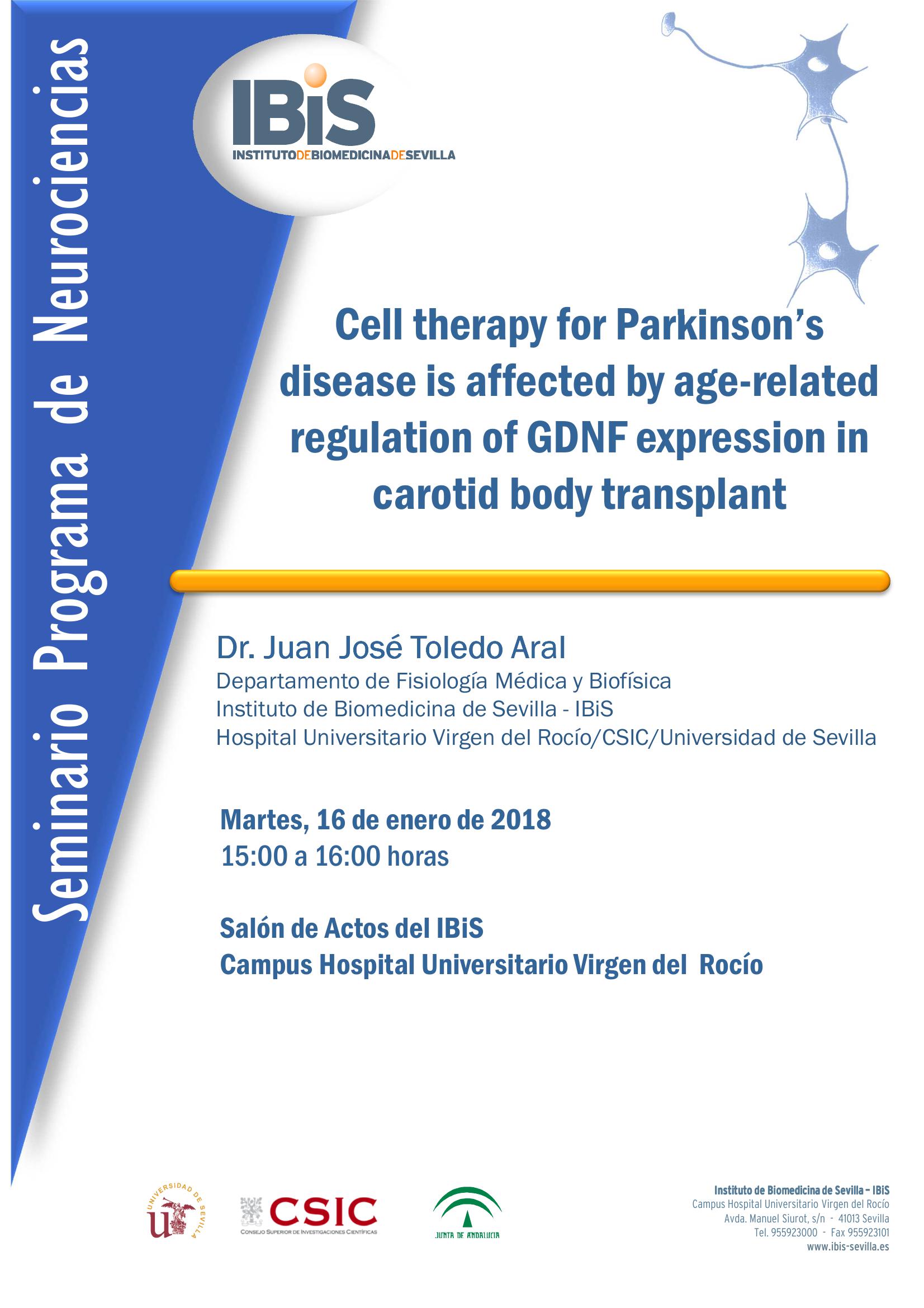 Poster: Cell therapy for Parkinson’s disease is affected by age-related regulation of GDNF expression in carotid body transplant