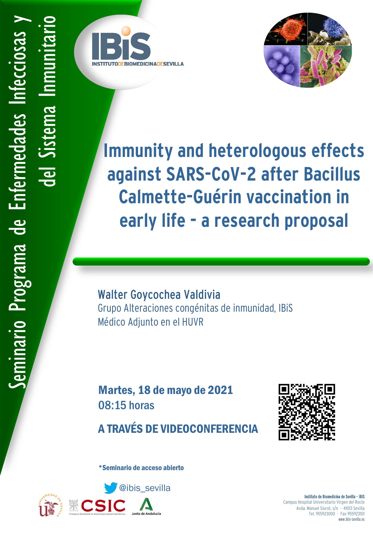 Poster: Immunity and heterologous effects against SARS-CoV-2 after Bacillus Calmette-Guérin vaccination in early life - a research proposal