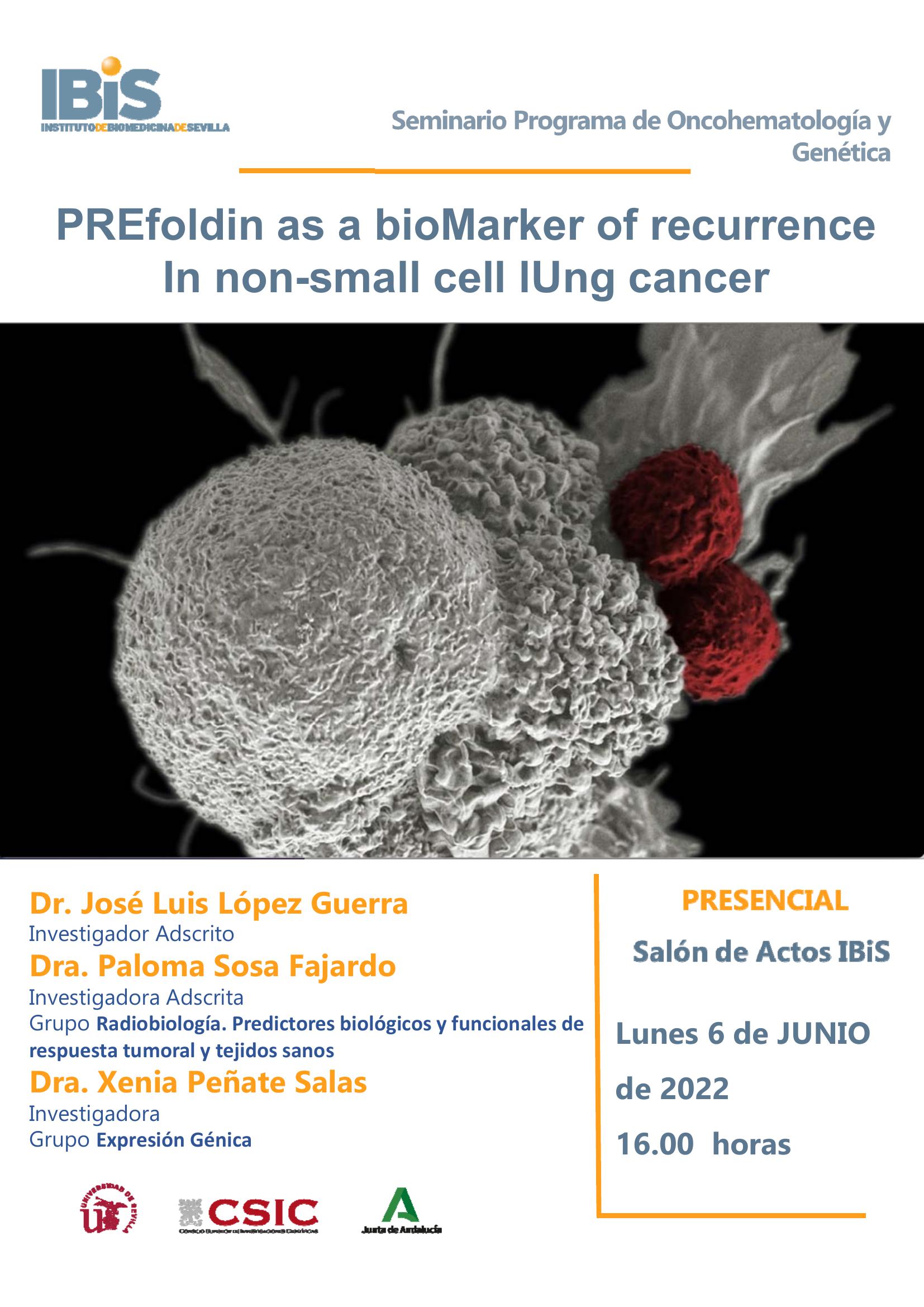 Poster: PREfoldin as a bioMarker of recurrence In non-small cell lUng cancer