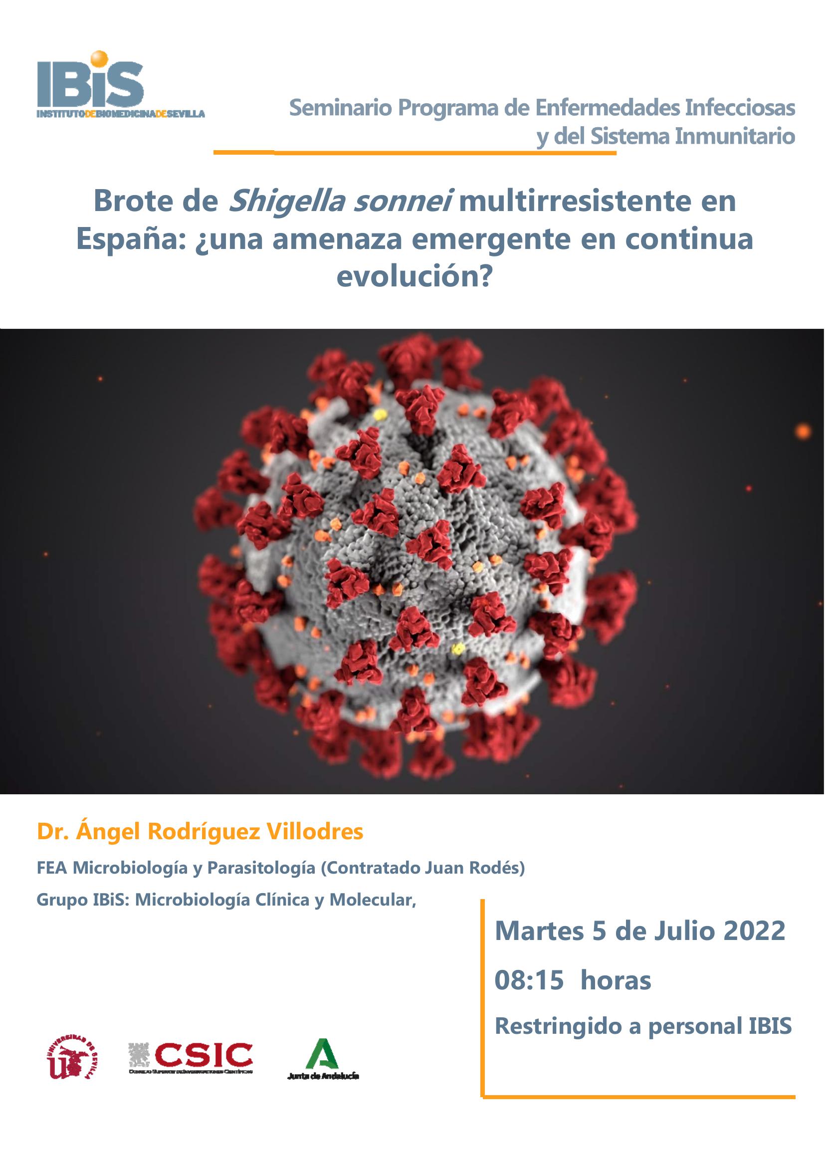 Poster: Brote de Shigella sonnei multirresistente en España: ¿una amenaza emergente en continua evolución?