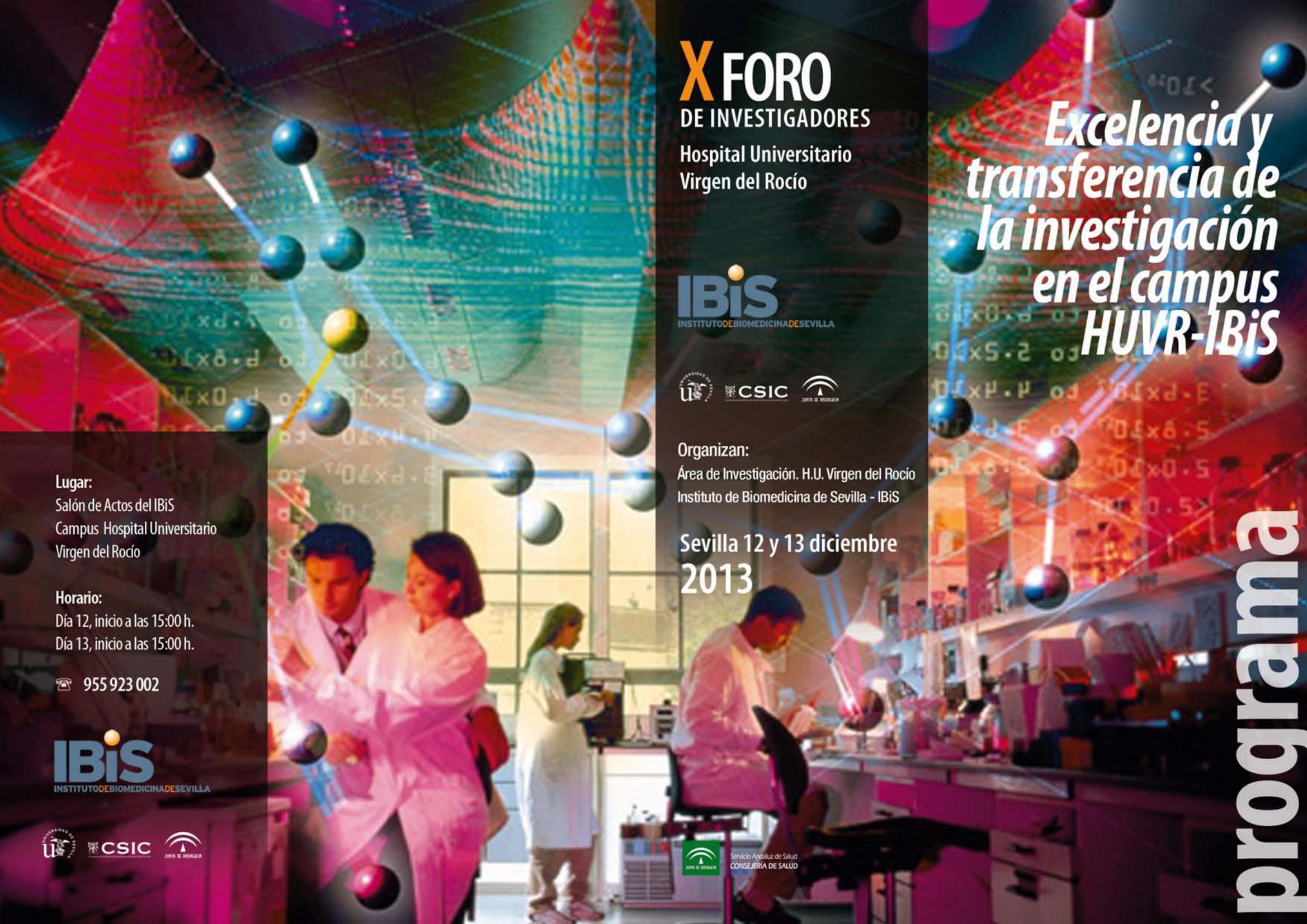 Poster: X FORO INVESTIGADORES HUVR/IBIS, CLAUSTRO INVESTIGADORES