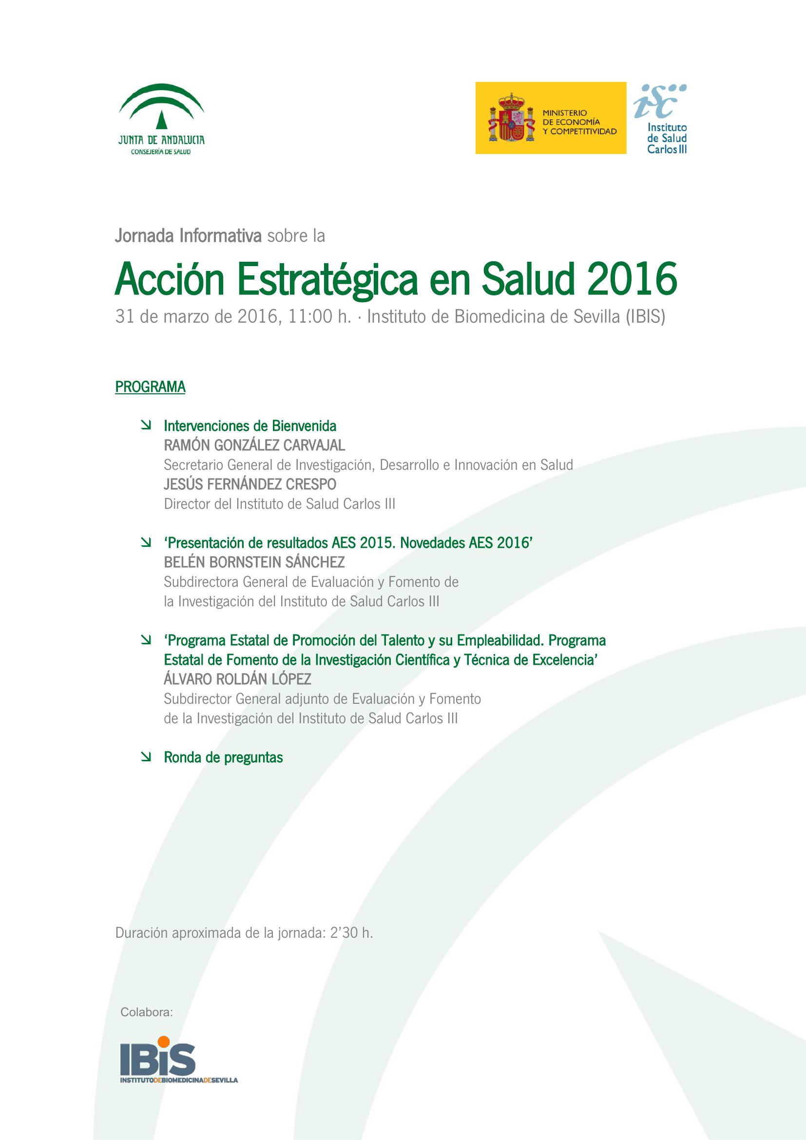 Poster: JORNADA INFORMATIVA ACCIÓN ESTRATÉGICA EN SALUD 2016