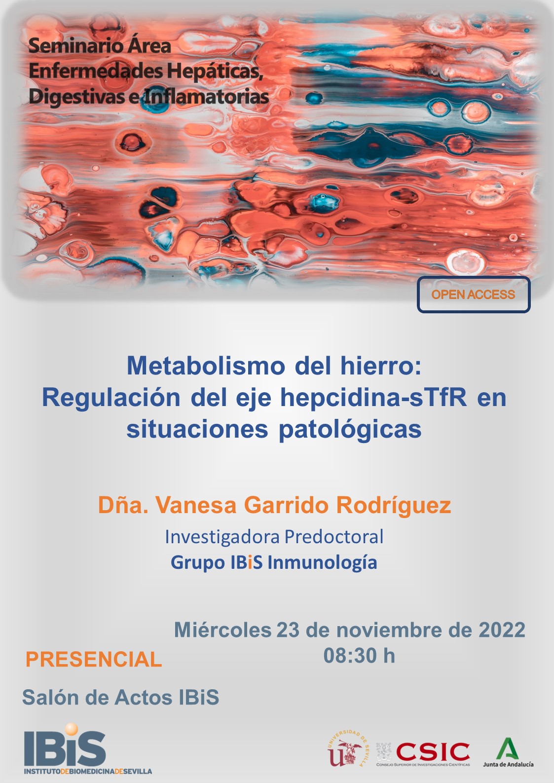 Poster: Metabolismo del hierro: Regulación del eje hepcidina-sTfR en situaciones patológicas