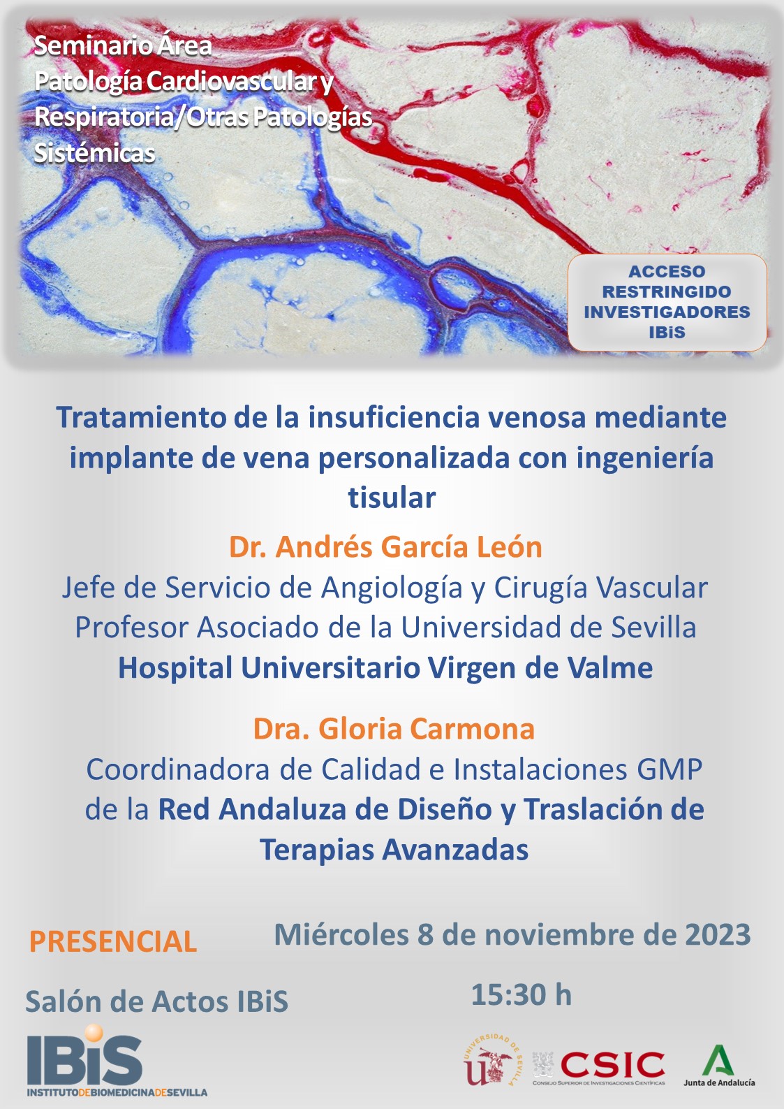Poster: Tratamiento de la Insufiencia venosa mediante implante de vena personalizada con ingeniería tisular