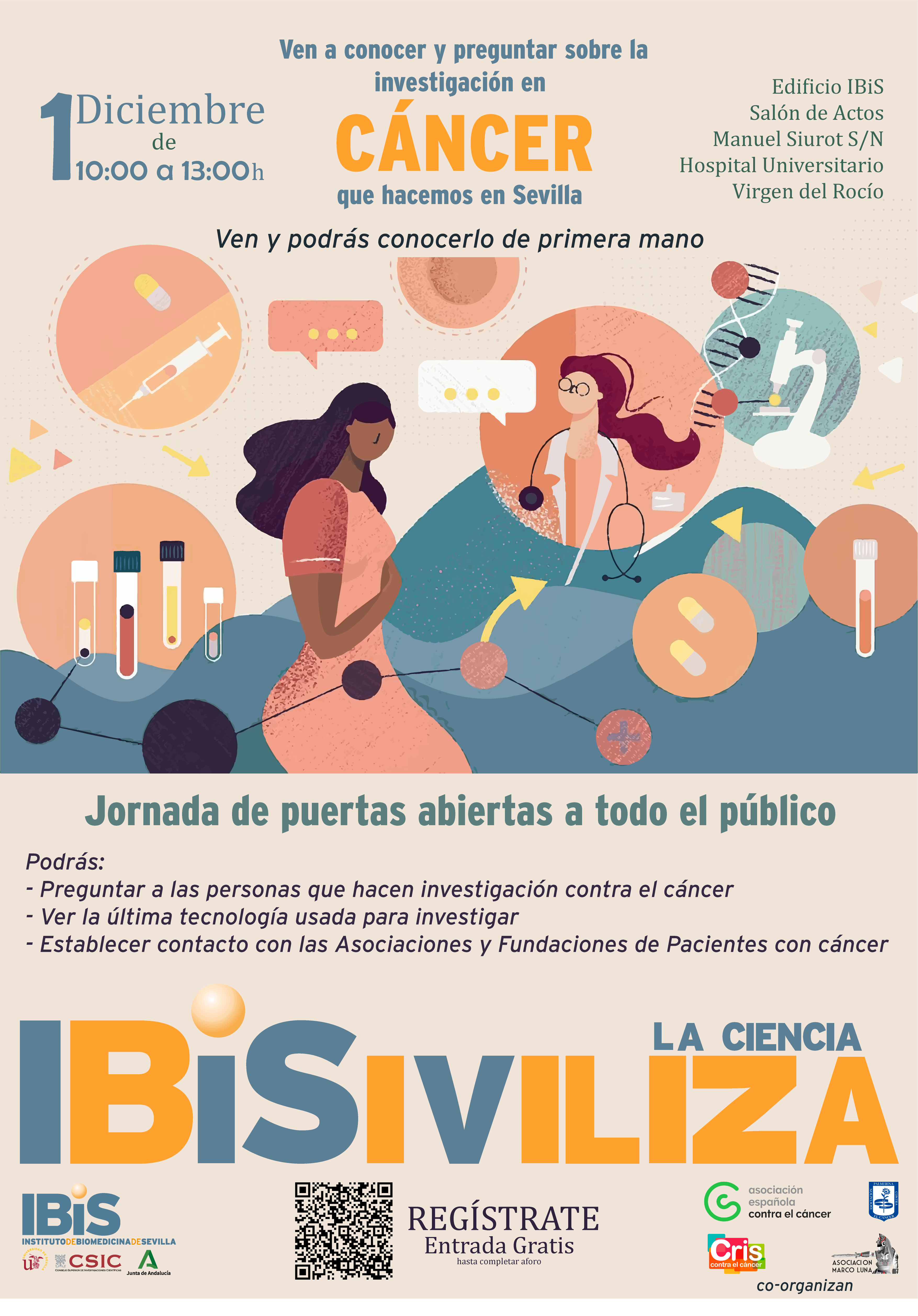 Poster: IBiSiviliza la Ciencia - Jornada sobre el cáncer