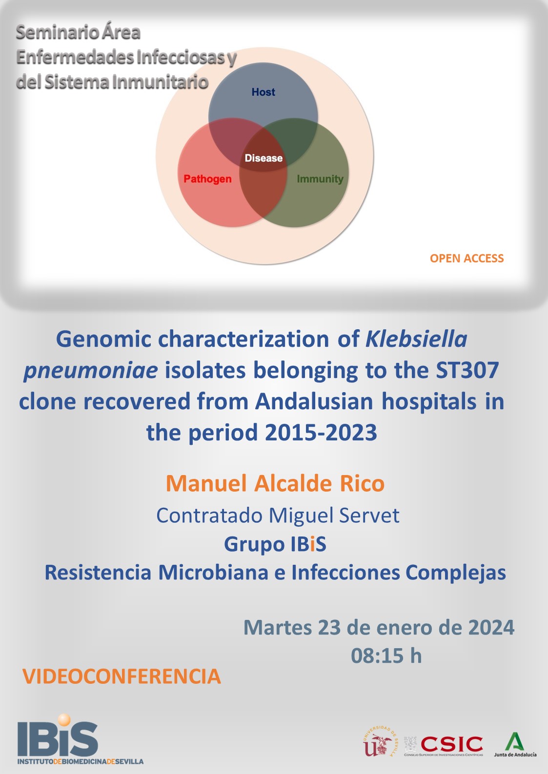 Poster: Genomic characterization of Klebsiella pneumoniae isolates belonging to the ST307 clone recovered from Andalusian hospitals in the period 2015-2023