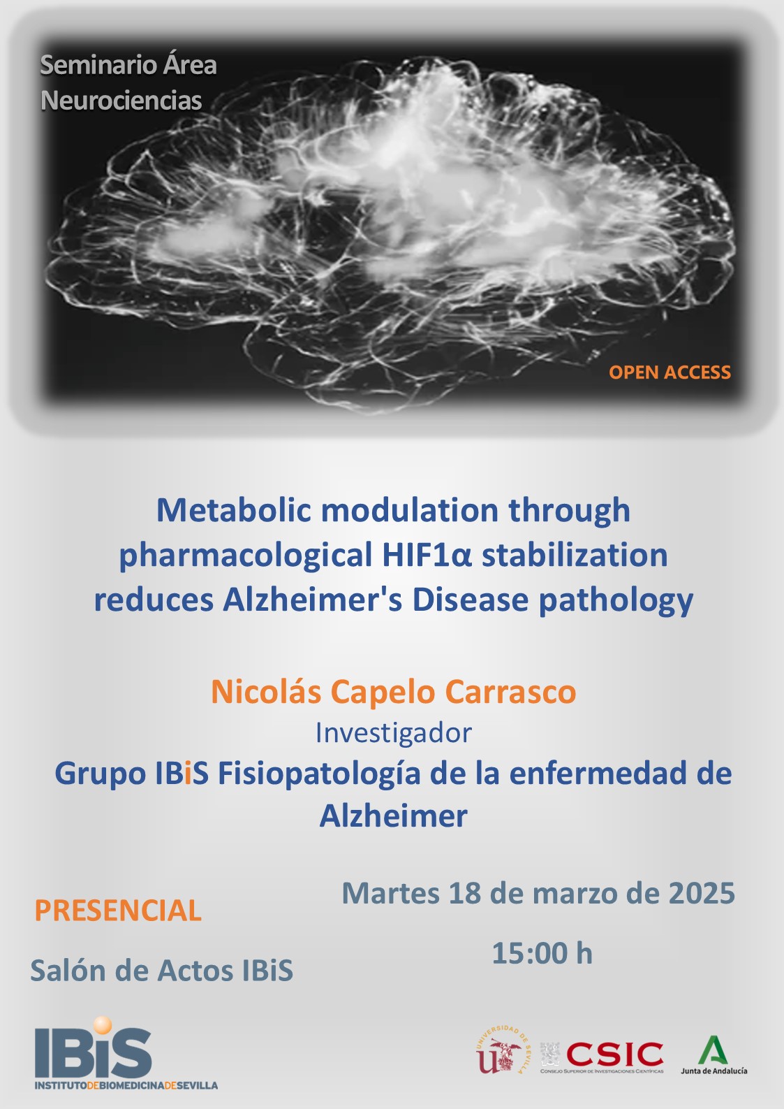 Poster: Metabolic modulation through pharmacological HIF1α stabilization reduces Alzheimer's Disease pathology