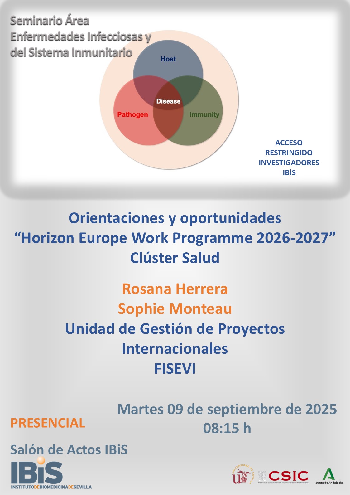 Poster: Borrador del Programa de Trabajo 2026-2027  del Clúster Salud de Horizonte Europa