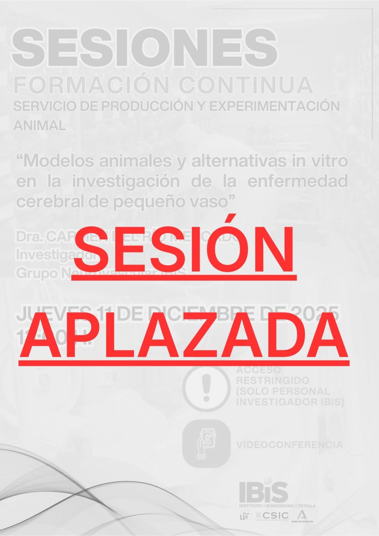 Poster: Modelos animales y alternativas in vitro en la investigación de la enfermedad cerebral de pequeño vaso