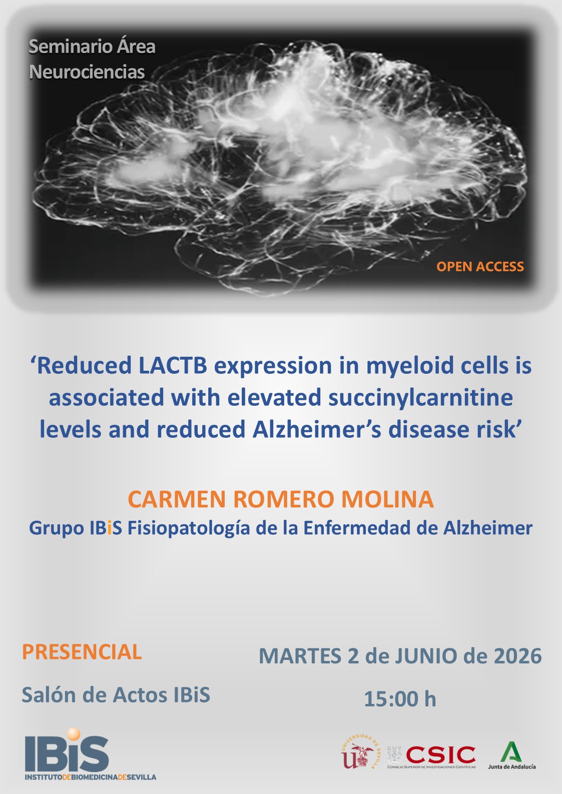 Poster: Reduced LACTB expression in myeloid cells is associated with elevated succinylcarnitine levels and reduced Alzheimer’s disease risk