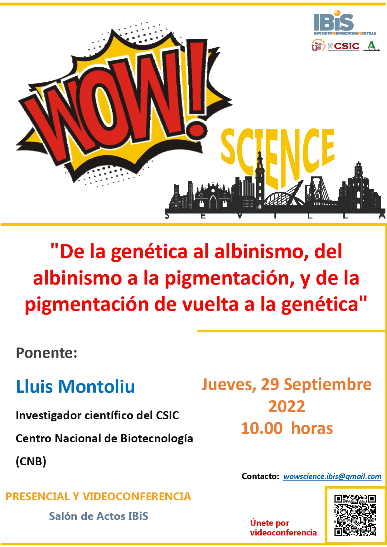 Poster: "De la genética al albinismo, del albinismo a la pigmentación, y de la pigmentación de vuelta a la genética"