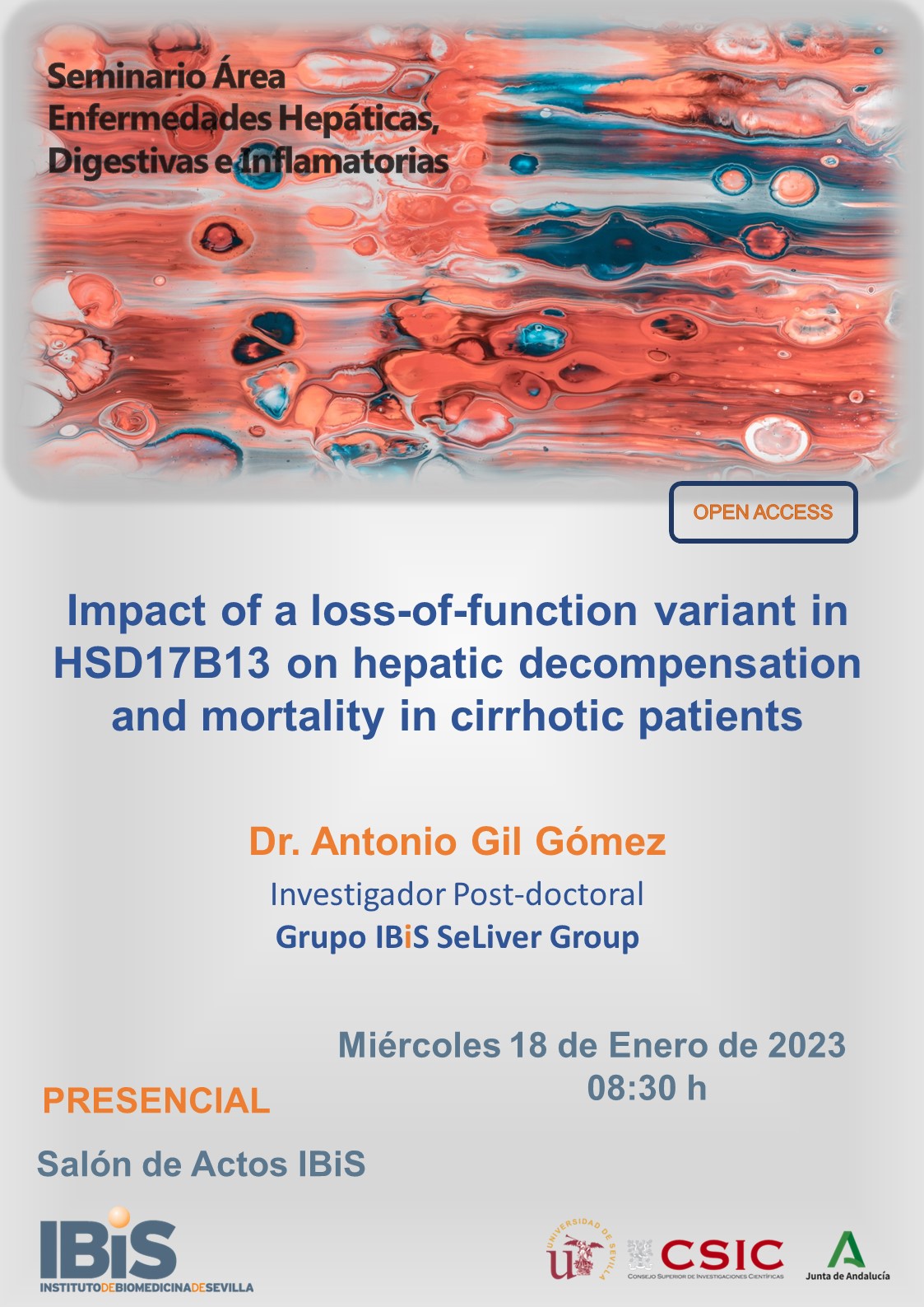 Poster: Impact of a loss of function variant in HSD17B13 on hepatic decompensation and mortality in cirrhotic patients