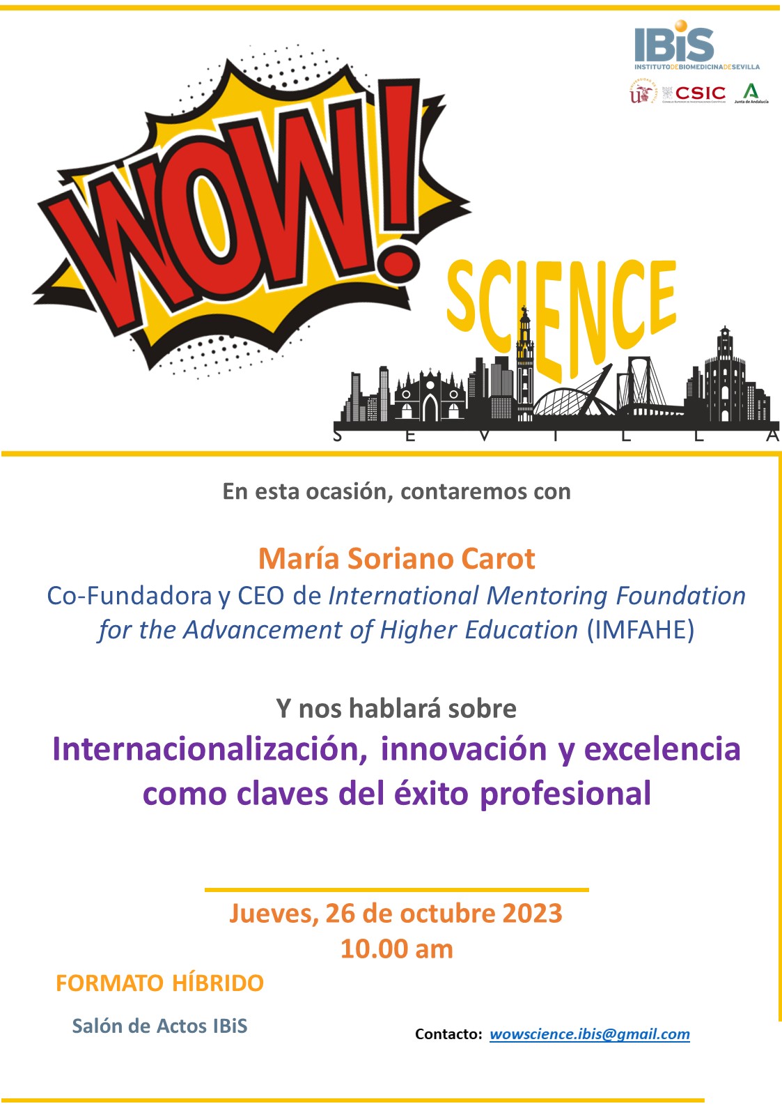 Poster: Internacionalización, innovación y excelencia como claves del éxito profesional