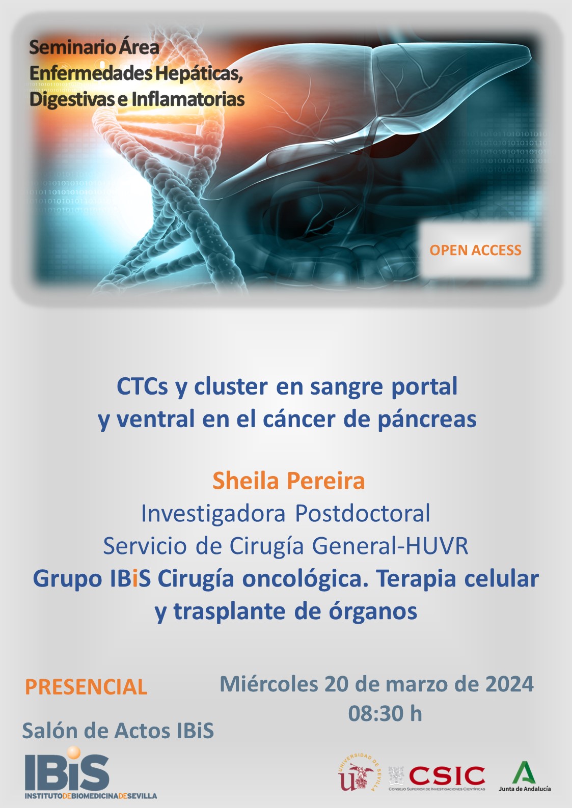 Poster: CTCs y cluster en sangre portal y ventral en el cáncer de páncreas