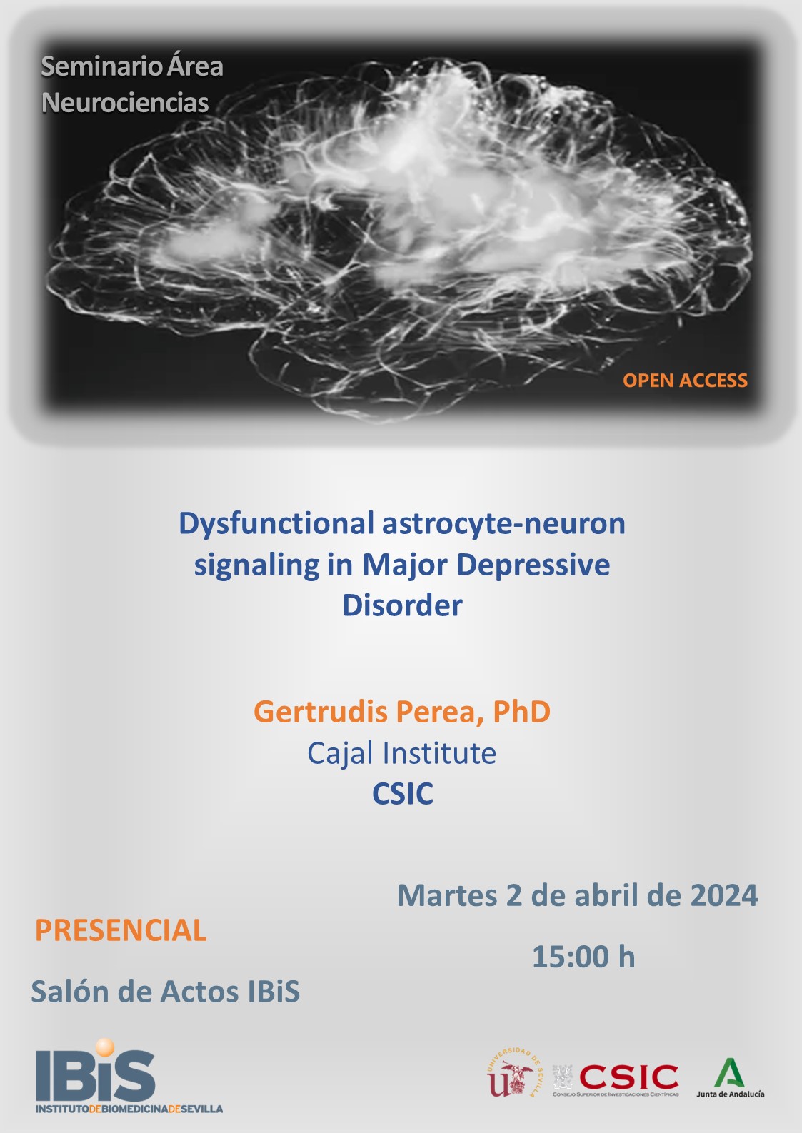 Poster: Dysfunctional astrocyte-neuron signaling in Major Depressive Disorder