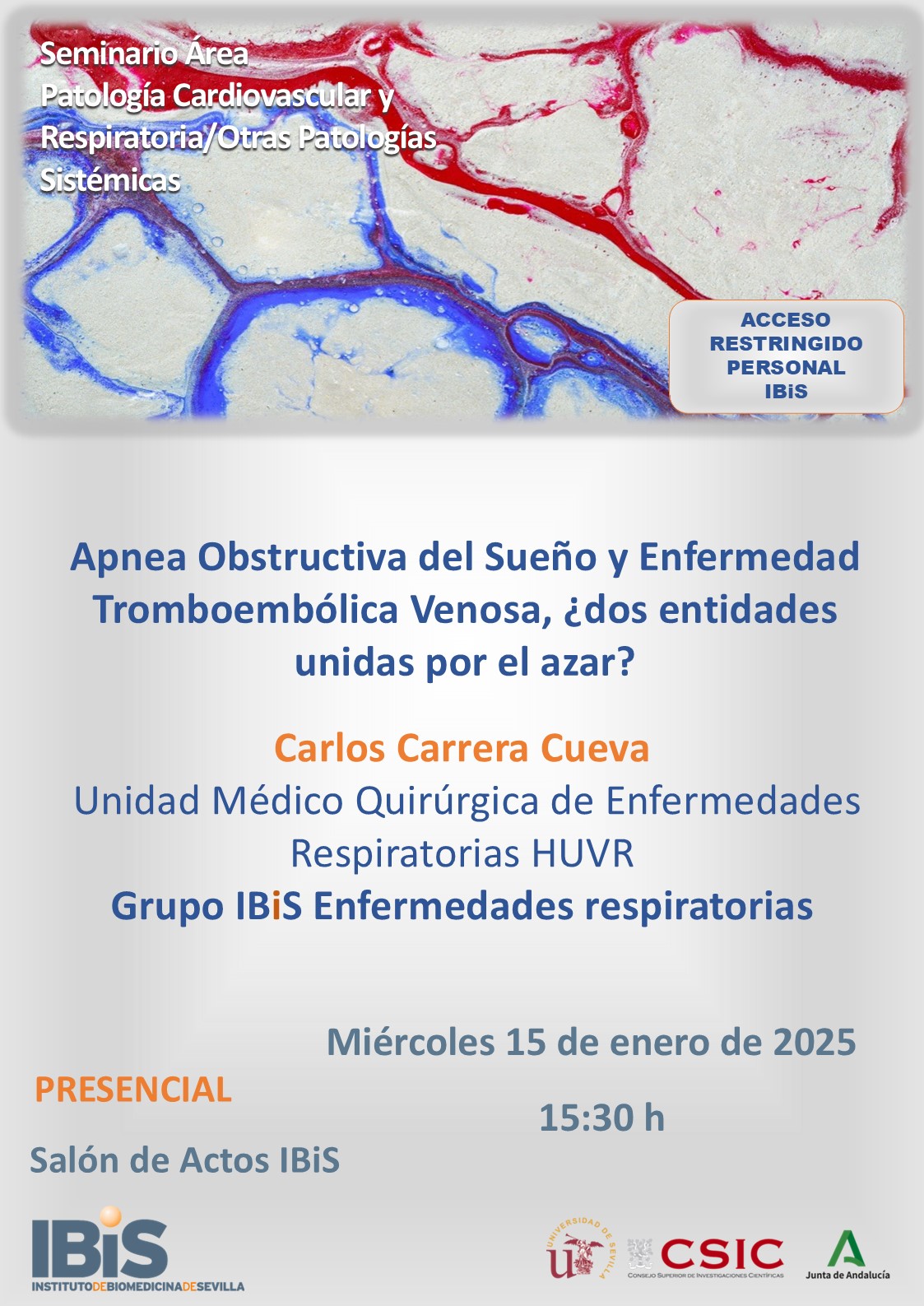 Poster: Apnea Obstructiva del Sueño y Enfermedad Tromboembólica Venosa, ¿dos entidades unidas por el azar?