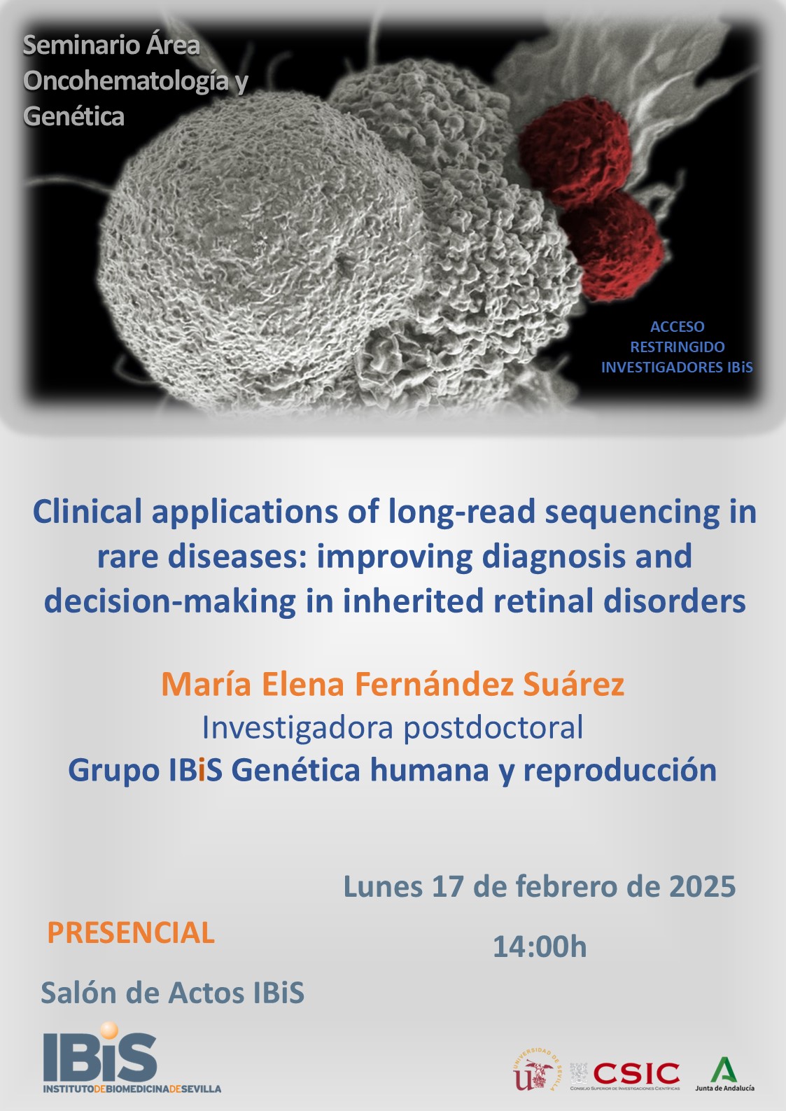 Poster: Clinical applications of long-read sequencing in rare diseases: improving diagnosis and decision-making in inherited retinal disorders