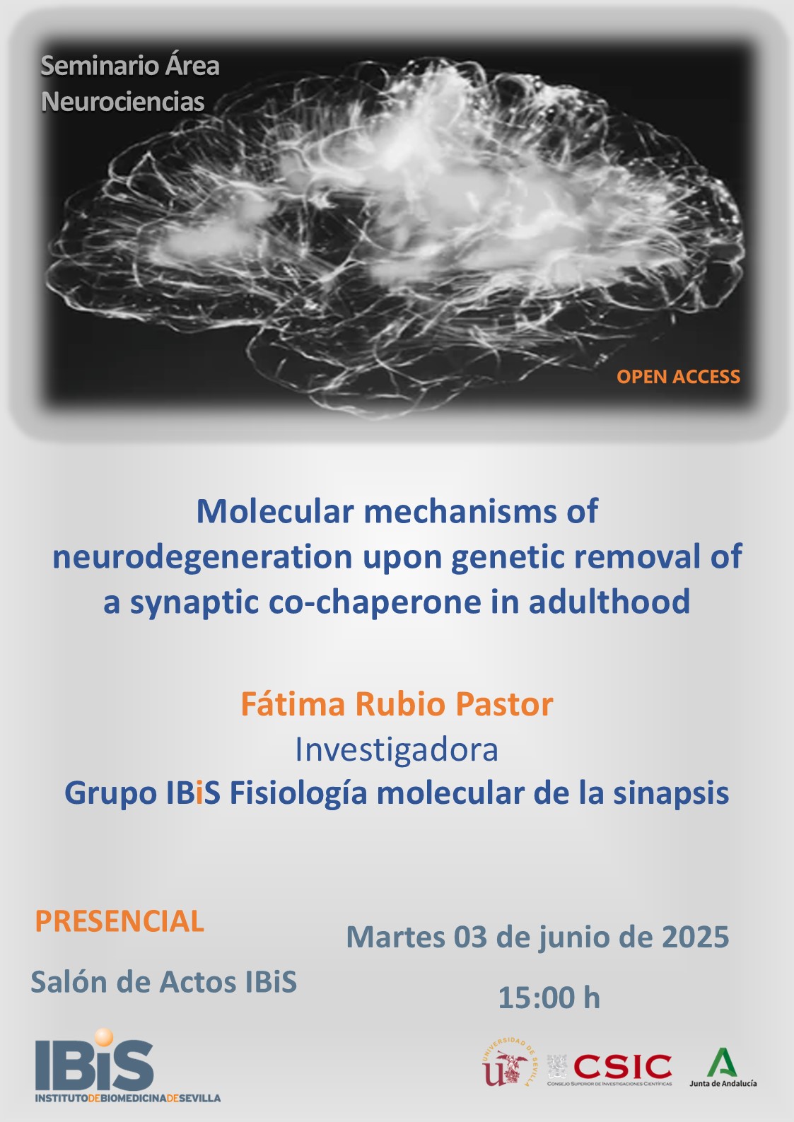 Poster: Molecular mechanisms of neurodegeneration upon genetic removal of a synaptic co-chaperone in adulthood