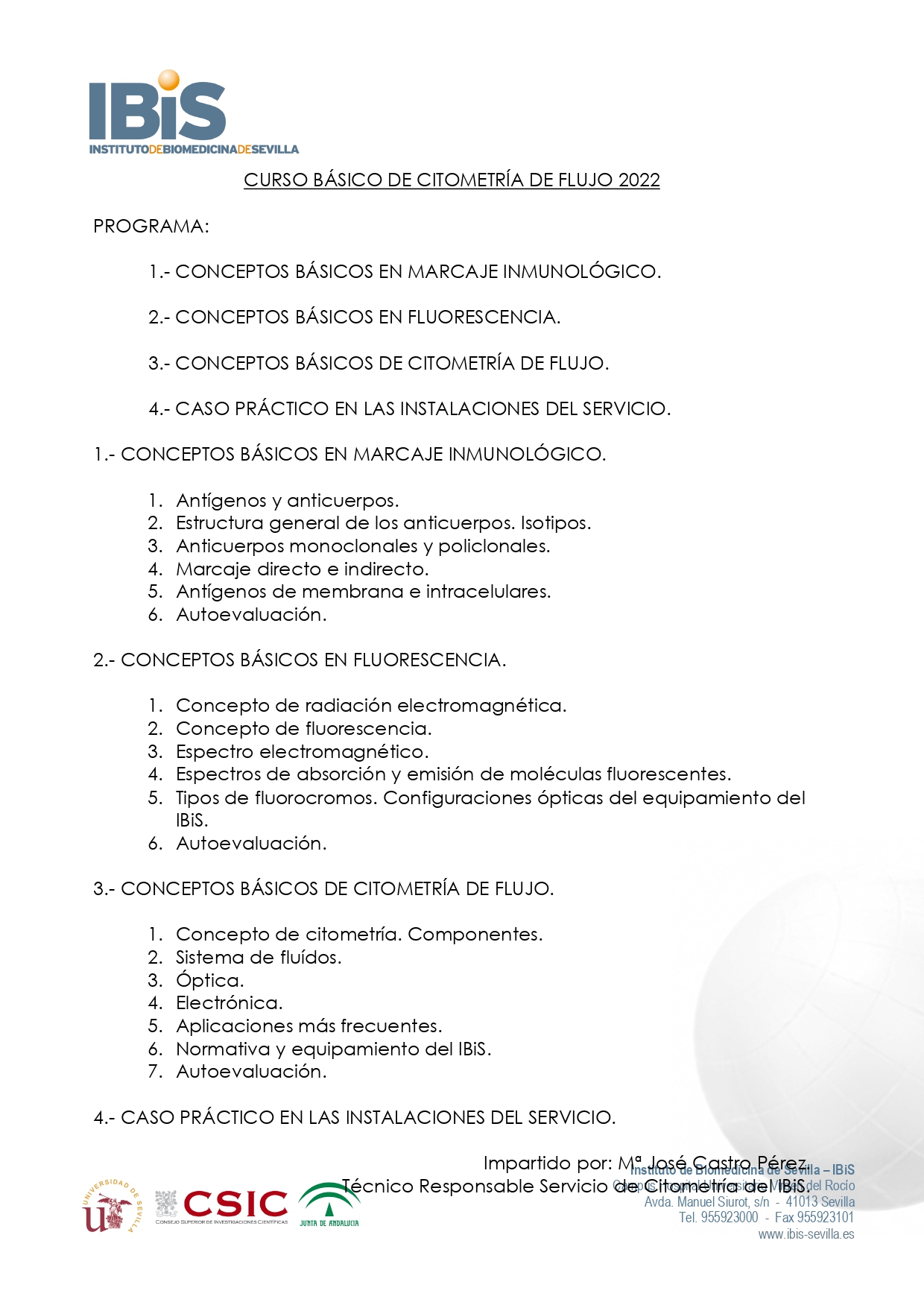 Poster: CURSO BÁSICO DE CITOMETRÍA DE FLUJO 2022