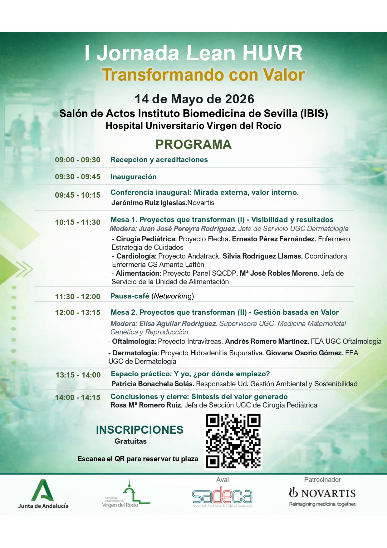 Poster: I Jornada Lean HUVR - Transformando con Valor
