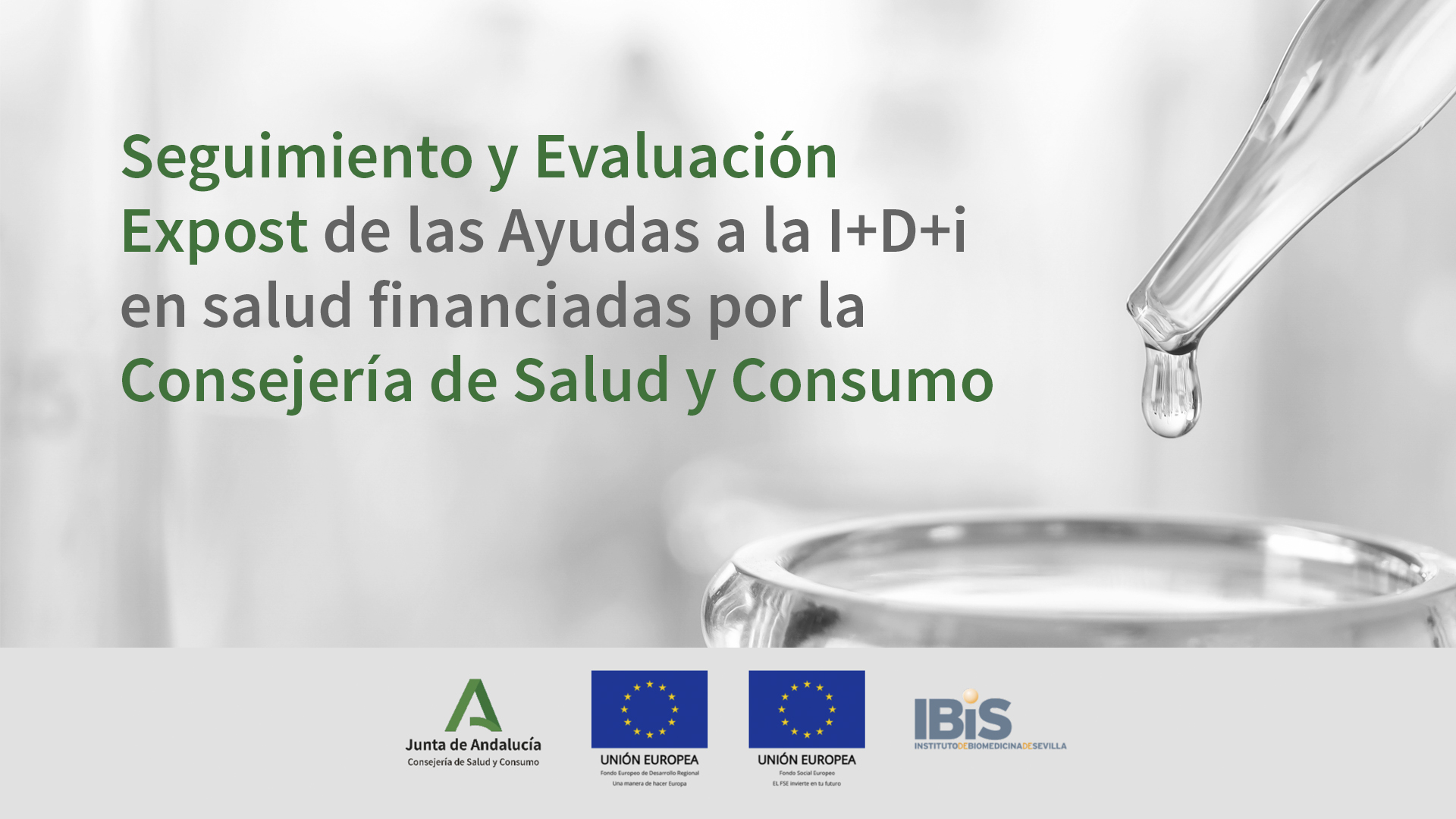 Poster: SESIÓN INFORMATIVA Seguimiento y Evaluación Expost de las Ayudas a la I+D+i en salud financiadas por la Consejería de Salud y Consumo